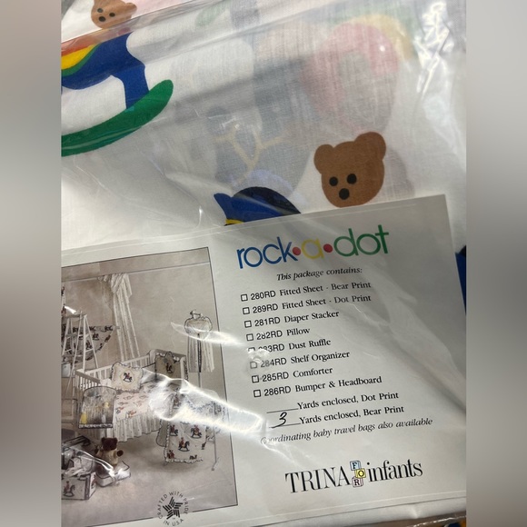 Rocking Horse Bears Baby Crib Sheet - Picture 3 of 7